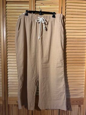 Suzanne Betro Beige Drawstring Chinos